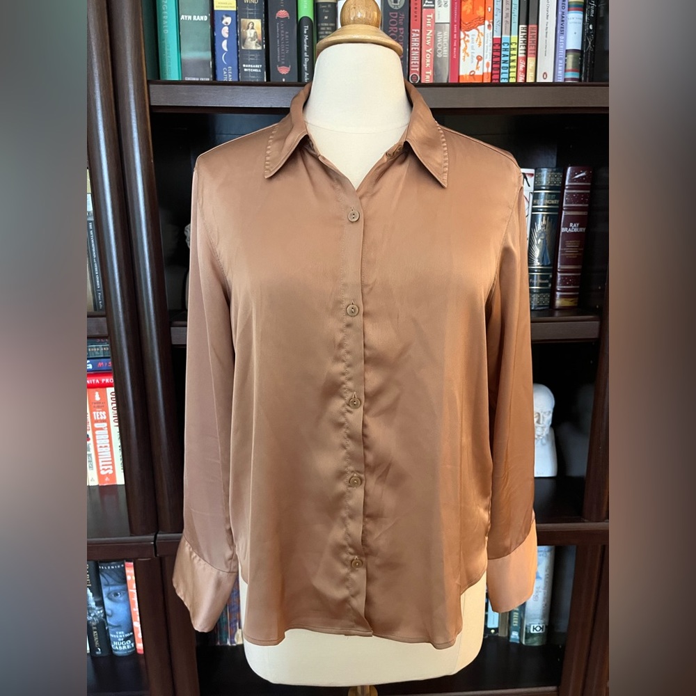 Abercrombie & Fitch Satin Button Down Long Sleeve Shirt